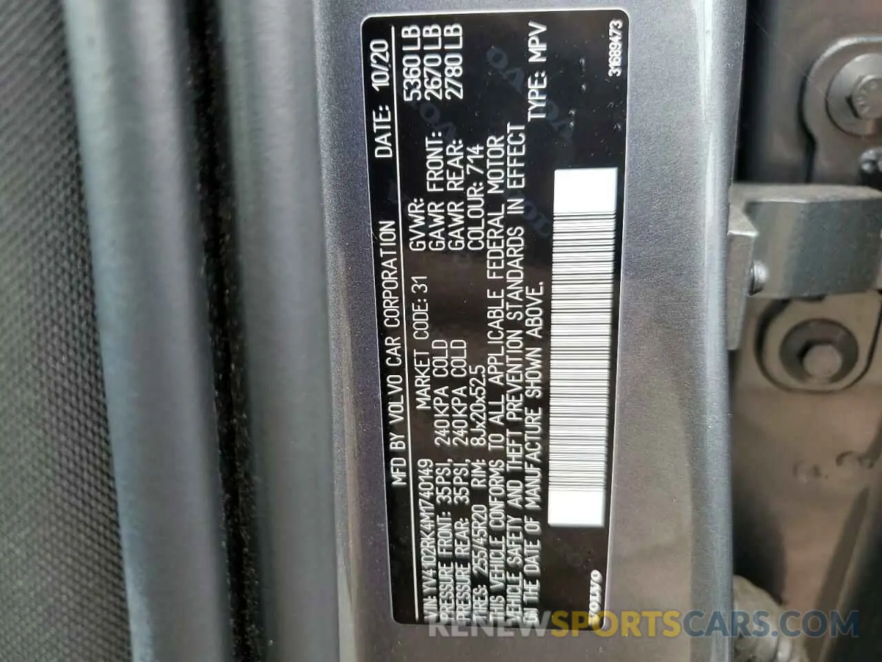 13 Photograph of a damaged car YV4102RK4M1740149 VOLVO XC60 2021
