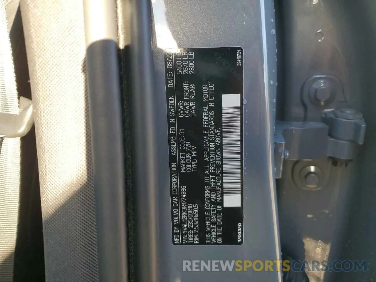 13 Photograph of a damaged car YV4L12RK3R1774886 VOLVO XC60 CORE 2024