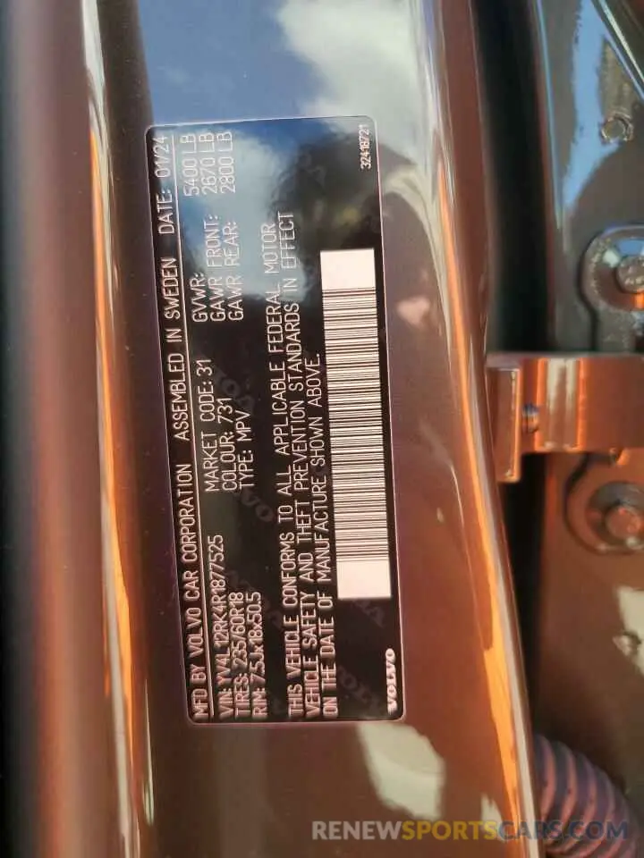 13 Photograph of a damaged car YV4L12RK4R1877525 VOLVO XC60 CORE 2024