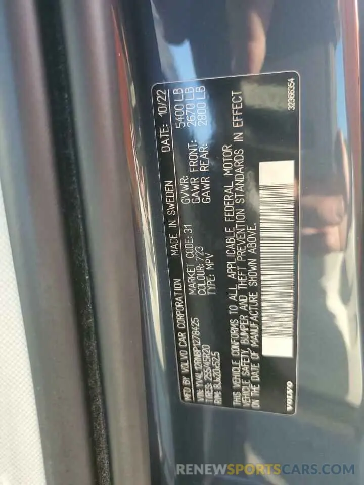 13 Photograph of a damaged car YV4L12RN8P1278425 VOLVO XC60 PLUS 2023