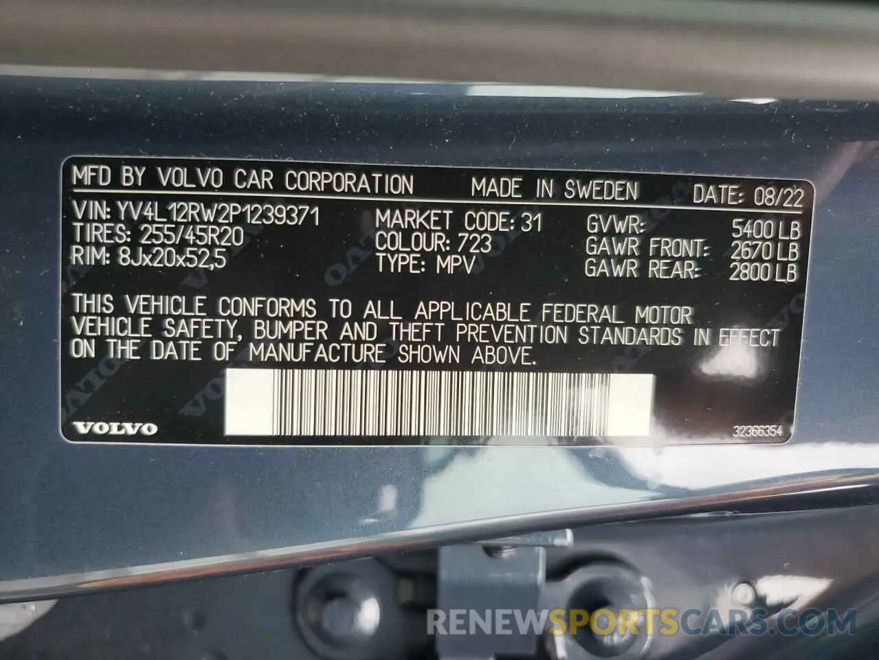 13 Photograph of a damaged car YV4L12RW2P1239371 VOLVO XC60 PLUS 2023
