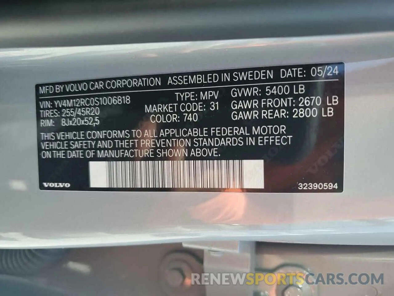 13 Photograph of a damaged car YV4M12RC0S1006818 VOLVO XC60 PLUS 2025