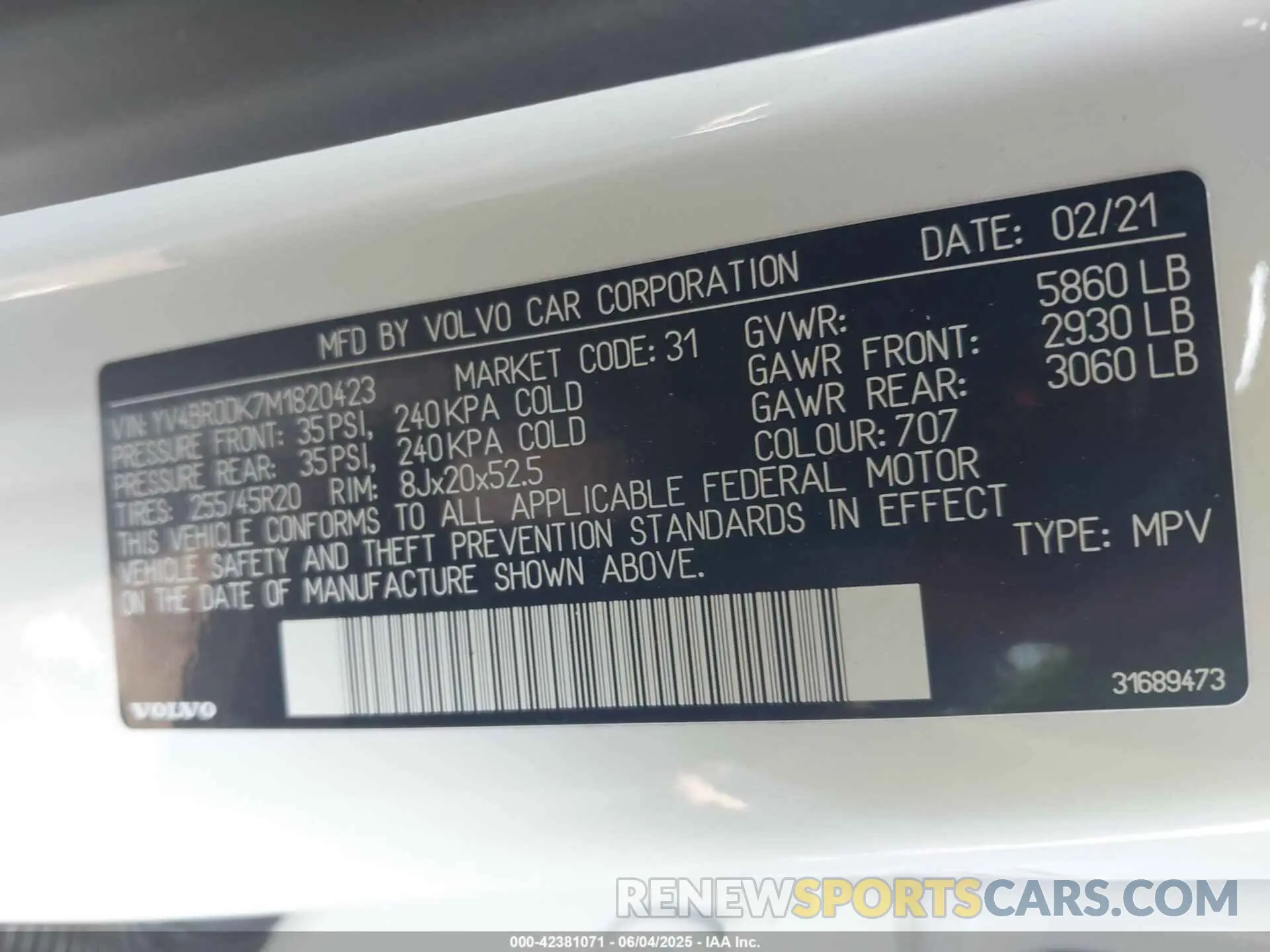 9 Photograph of a damaged car YV4BR0DK7M1820423 VOLVO XC60 RECHARGE PLUG-IN HYBRID 2021