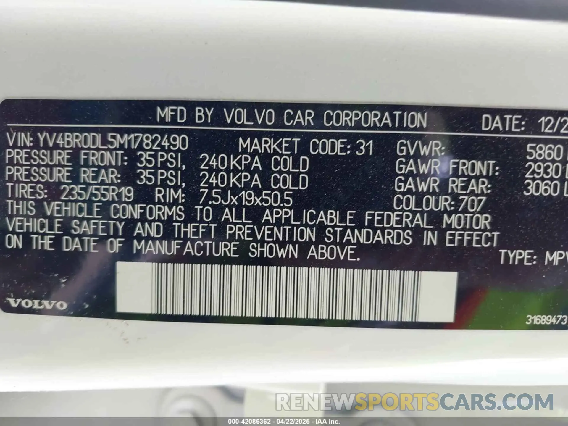 9 Photograph of a damaged car YV4BR0DL5M1782490 VOLVO XC60 RECHARGE PLUG-IN HYBRID 2021