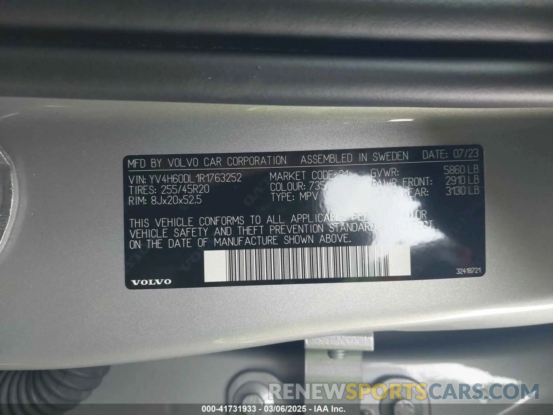9 Photograph of a damaged car YV4H60DL1R1763252 VOLVO XC60 RECHARGE PLUG-IN HYBRID 2024