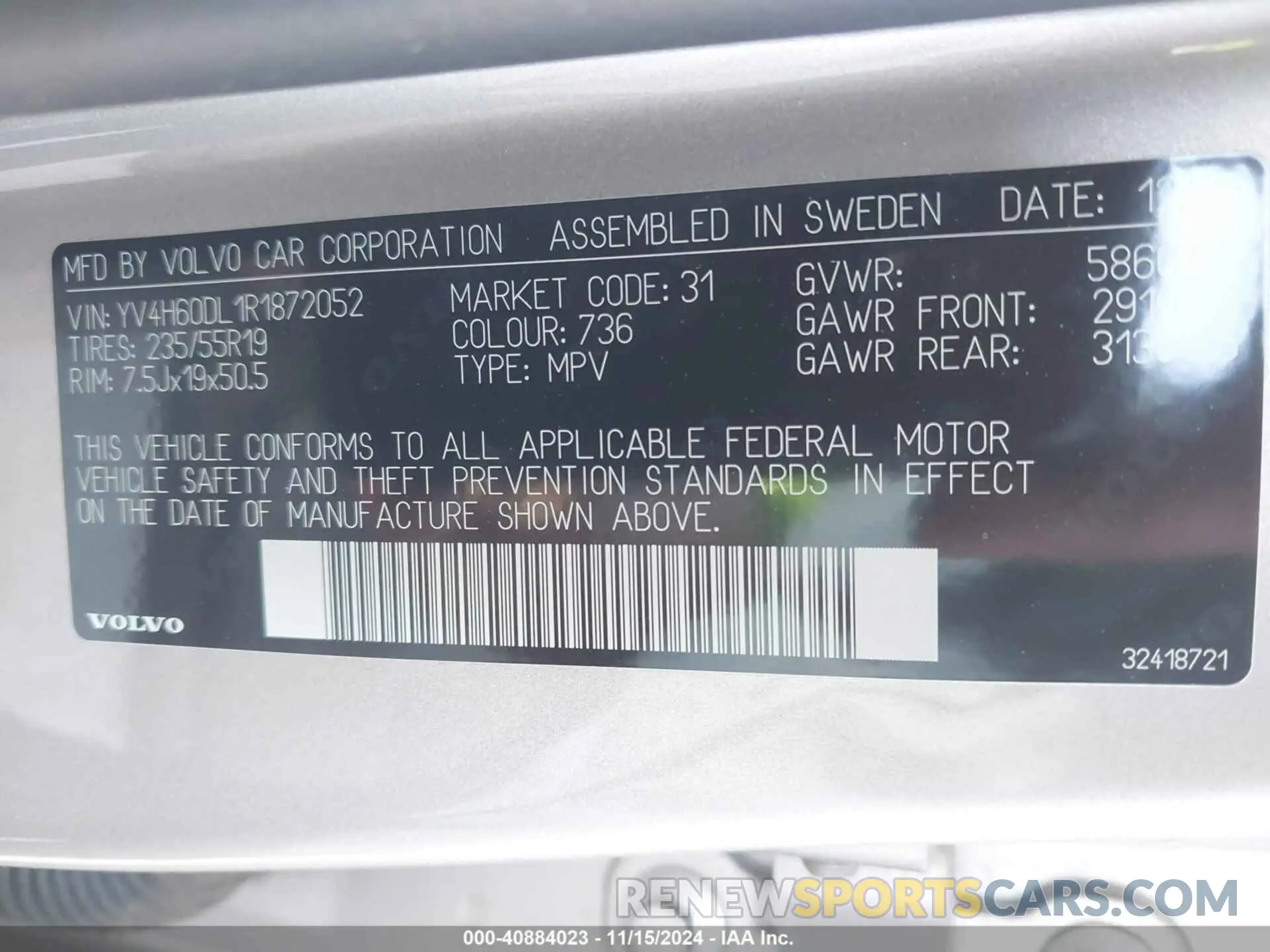 9 Photograph of a damaged car YV4H60DL1R1872052 VOLVO XC60 RECHARGE PLUG-IN HYBRID 2024