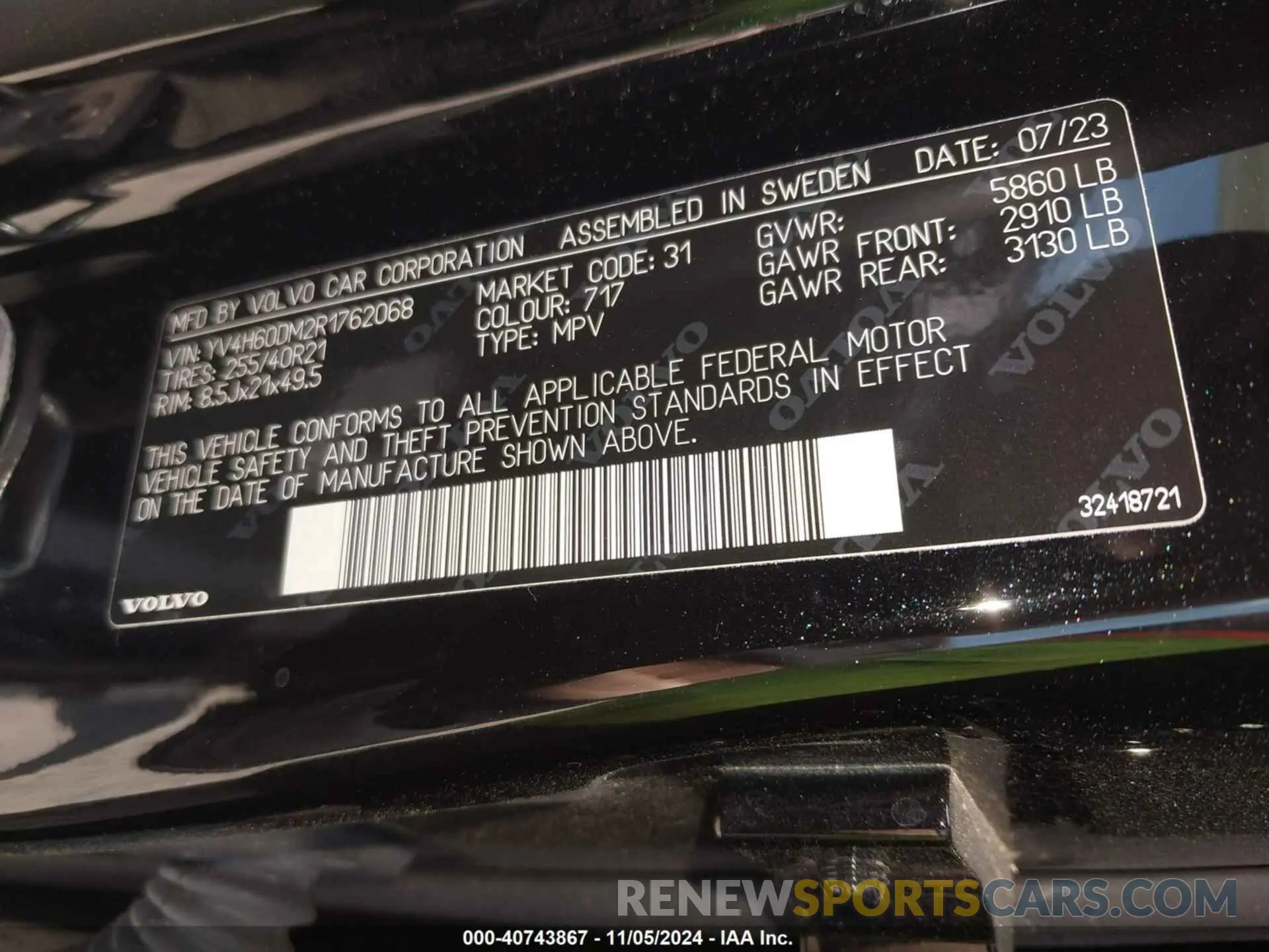 9 Photograph of a damaged car YV4H60DM2R1762068 VOLVO XC60 RECHARGE PLUG-IN HYBRID 2024
