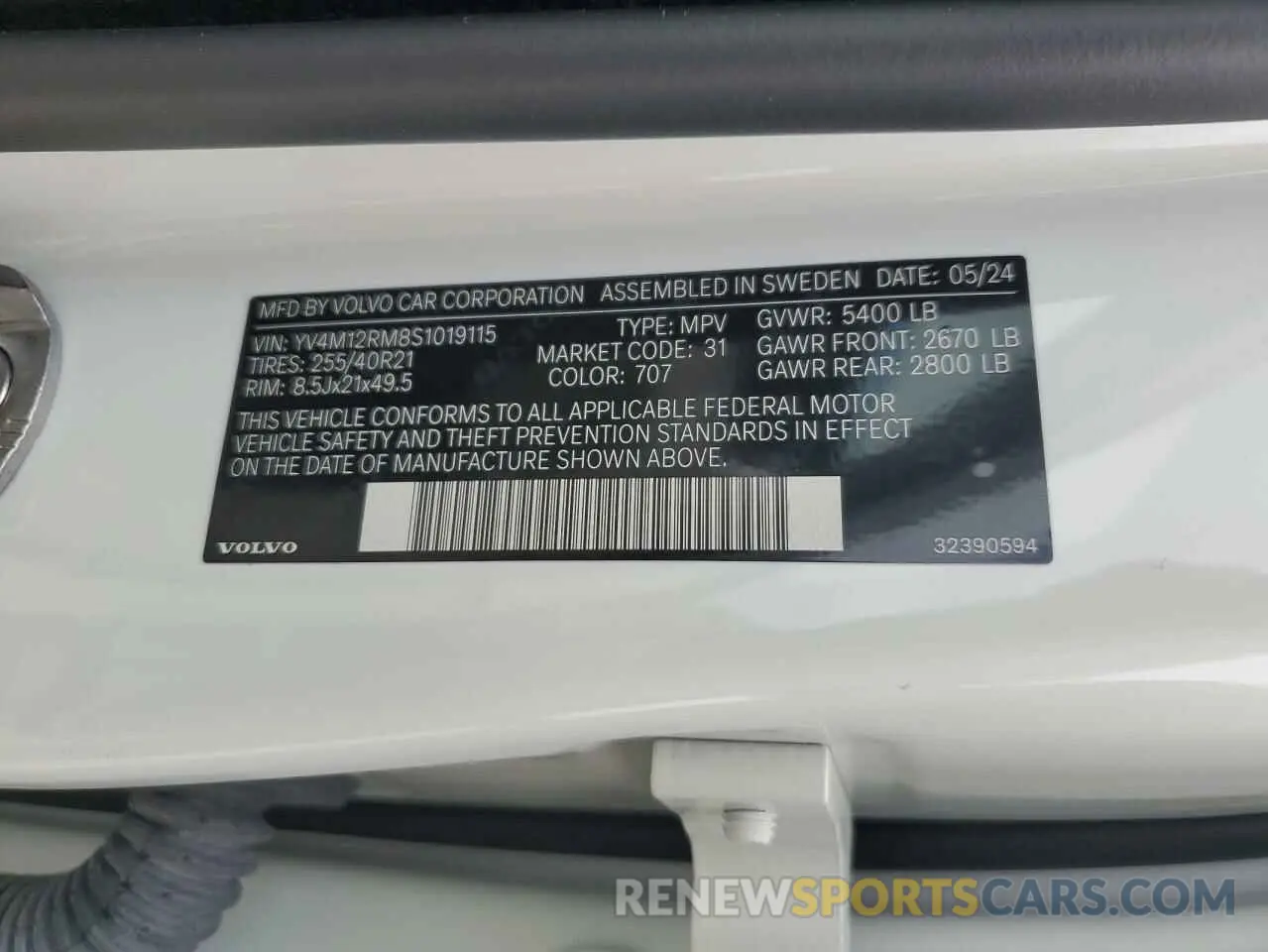 13 Photograph of a damaged car YV4M12RM8S1019115 VOLVO XC60 ULTRA 2025