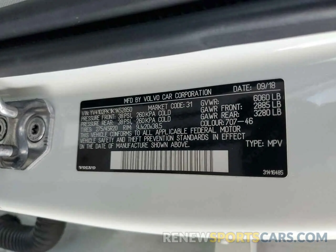 15 Photograph of a damaged car YV4102PK1K1452850 VOLVO XC90 2019