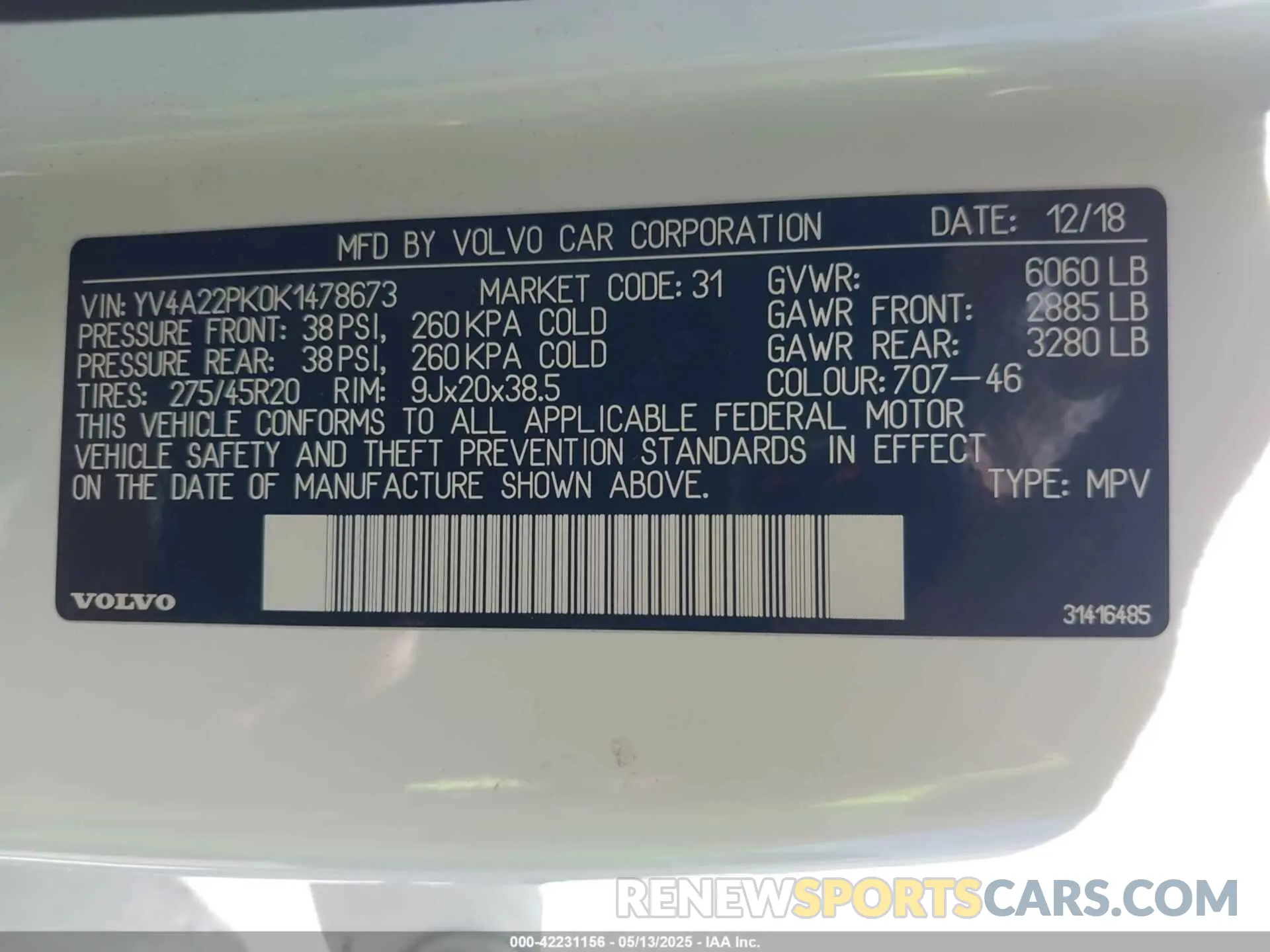 9 Photograph of a damaged car YV4A22PK0K1478673 VOLVO XC90 2019