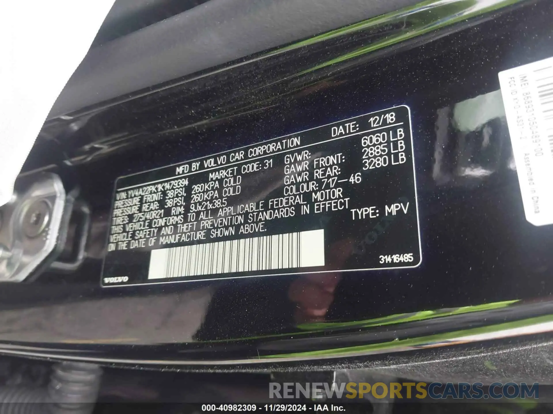 9 Photograph of a damaged car YV4A22PK1K1479394 VOLVO XC90 2019