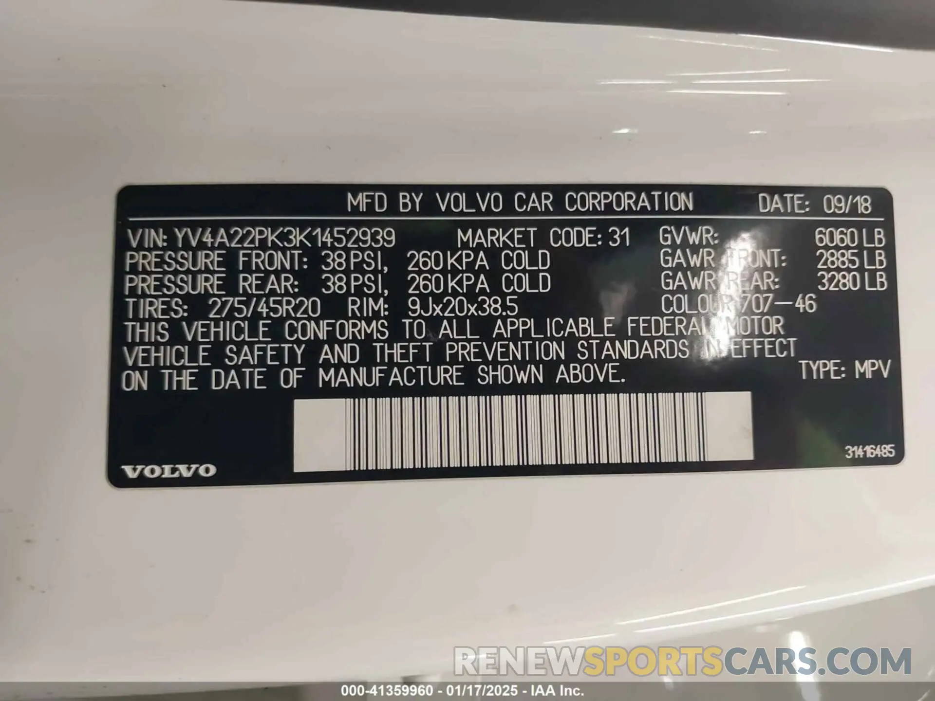 9 Photograph of a damaged car YV4A22PK3K1452939 VOLVO XC90 2019