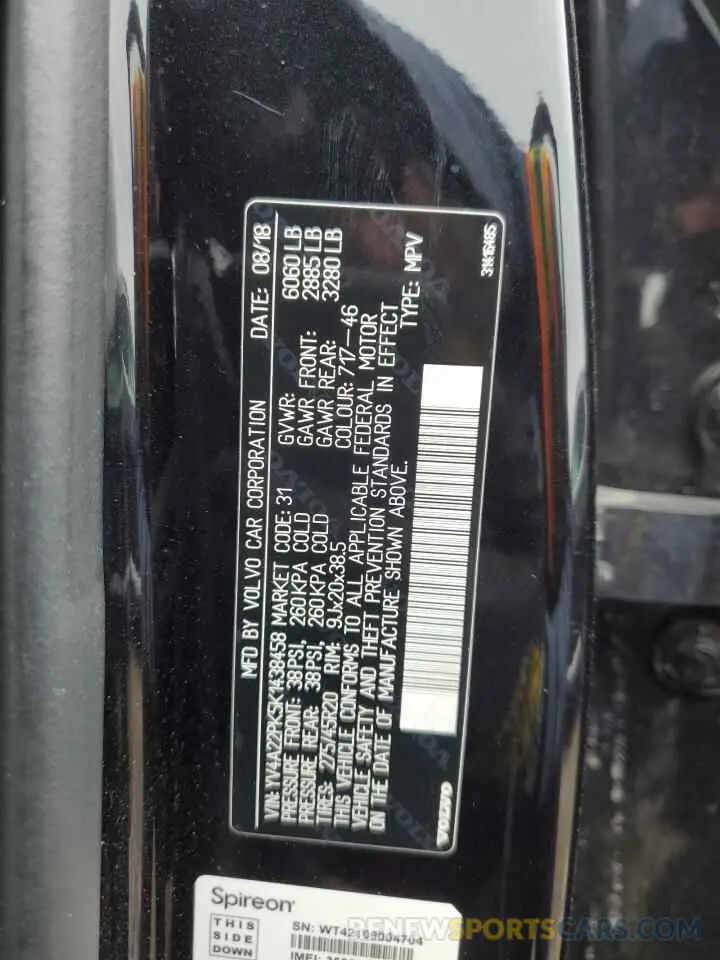 13 Photograph of a damaged car YV4A22PK5K1438458 VOLVO XC90 2019