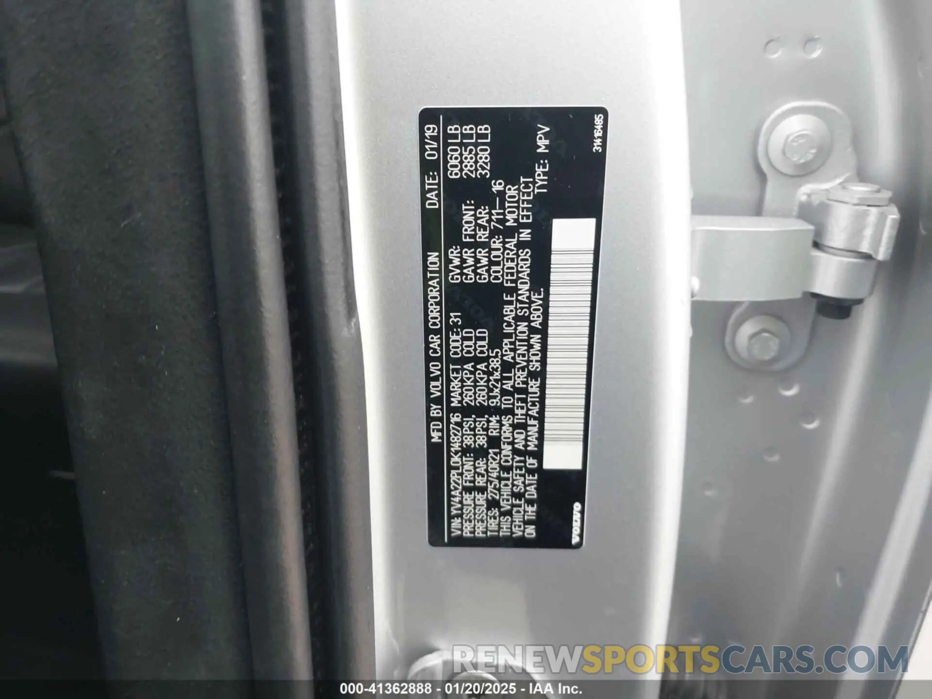 9 Photograph of a damaged car YV4A22PL0K1482716 VOLVO XC90 2019