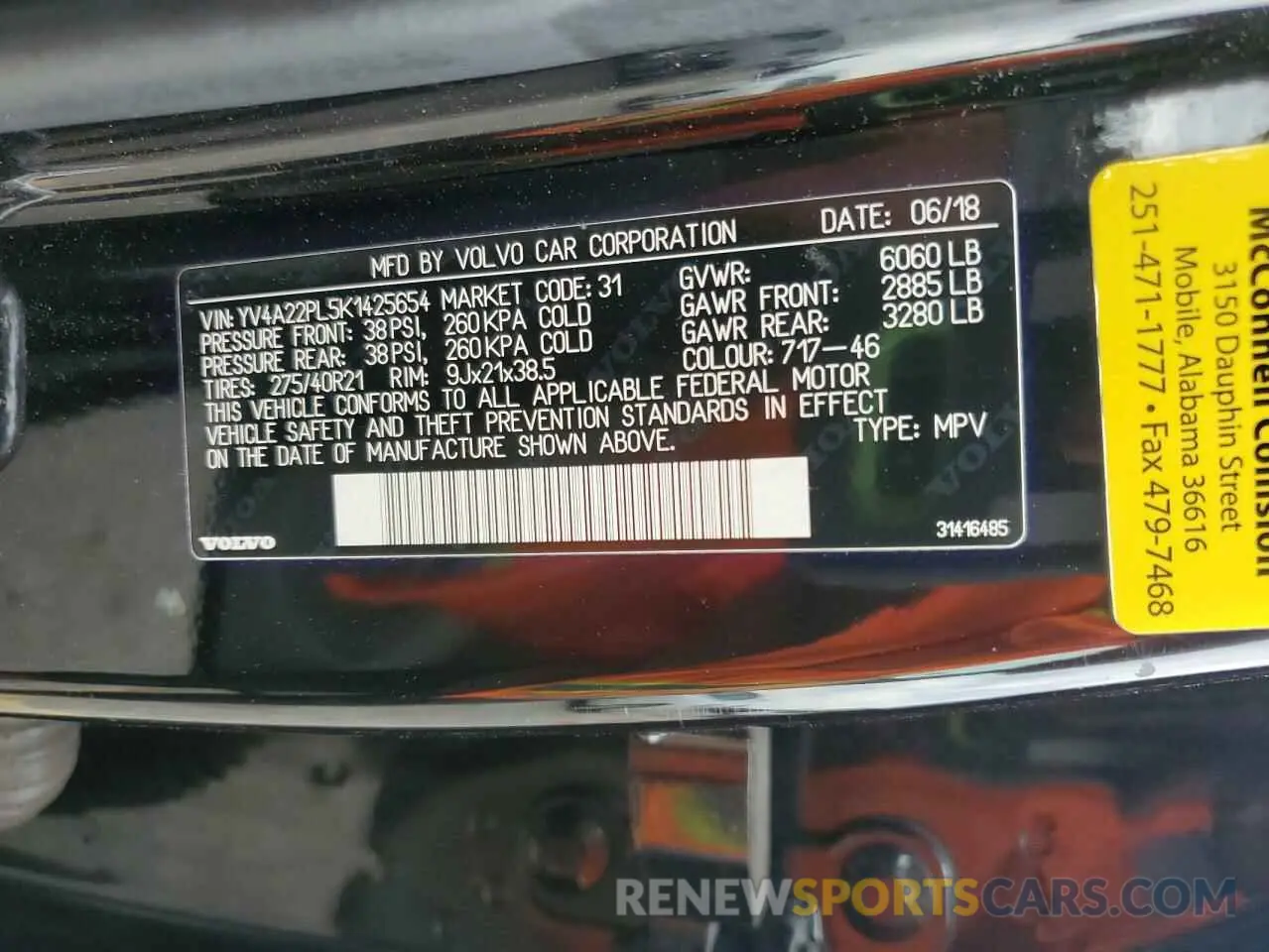 13 Photograph of a damaged car YV4A22PL5K1425654 VOLVO XC90 2019