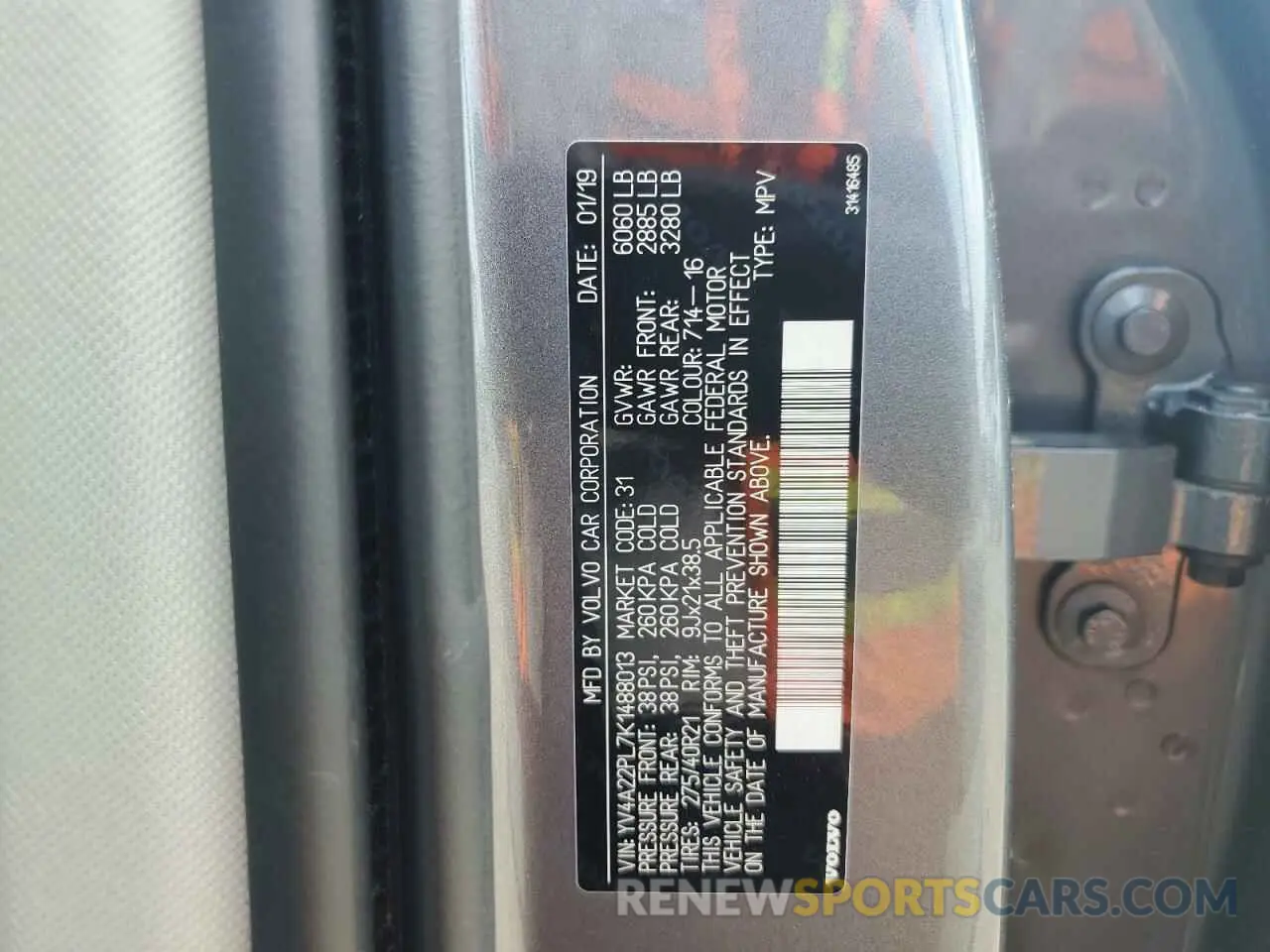 13 Photograph of a damaged car YV4A22PL7K1488013 VOLVO XC90 2019