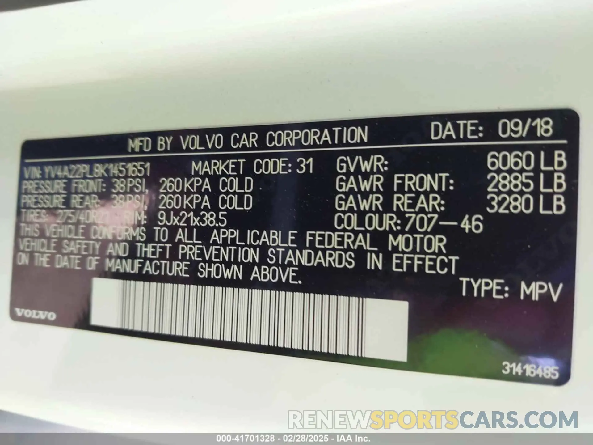 9 Photograph of a damaged car YV4A22PL8K1451651 VOLVO XC90 2019