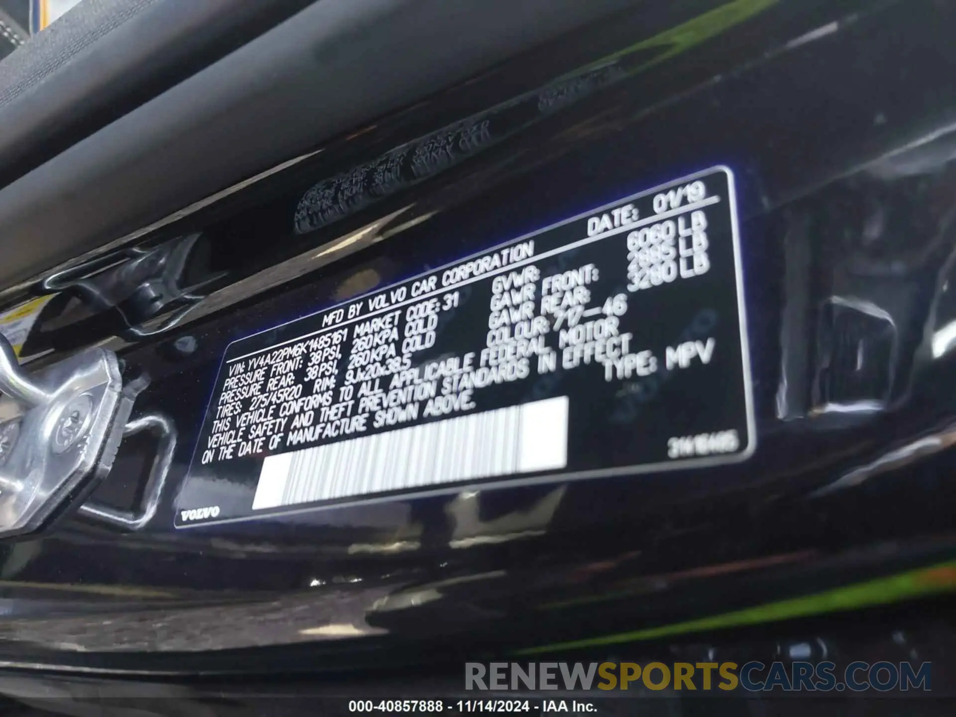 9 Photograph of a damaged car YV4A22PM6K1485161 VOLVO XC90 2019