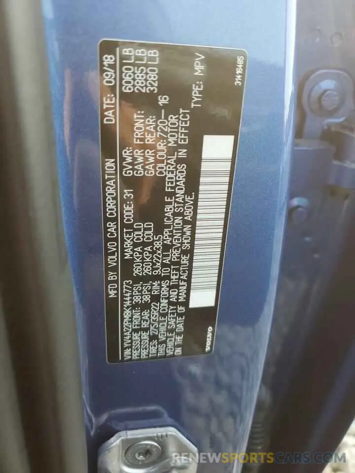 14 Photograph of a damaged car YV4A22PM8K1444773 VOLVO XC90 2019