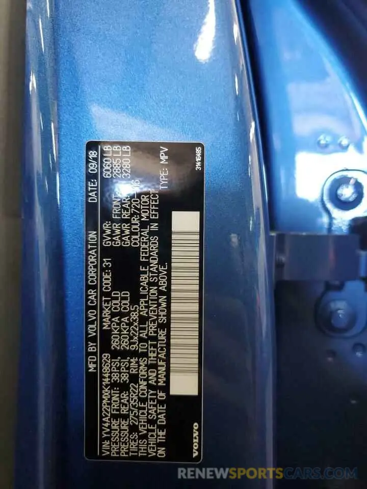 15 Photograph of a damaged car YV4A22PMXK1448629 VOLVO XC90 2019