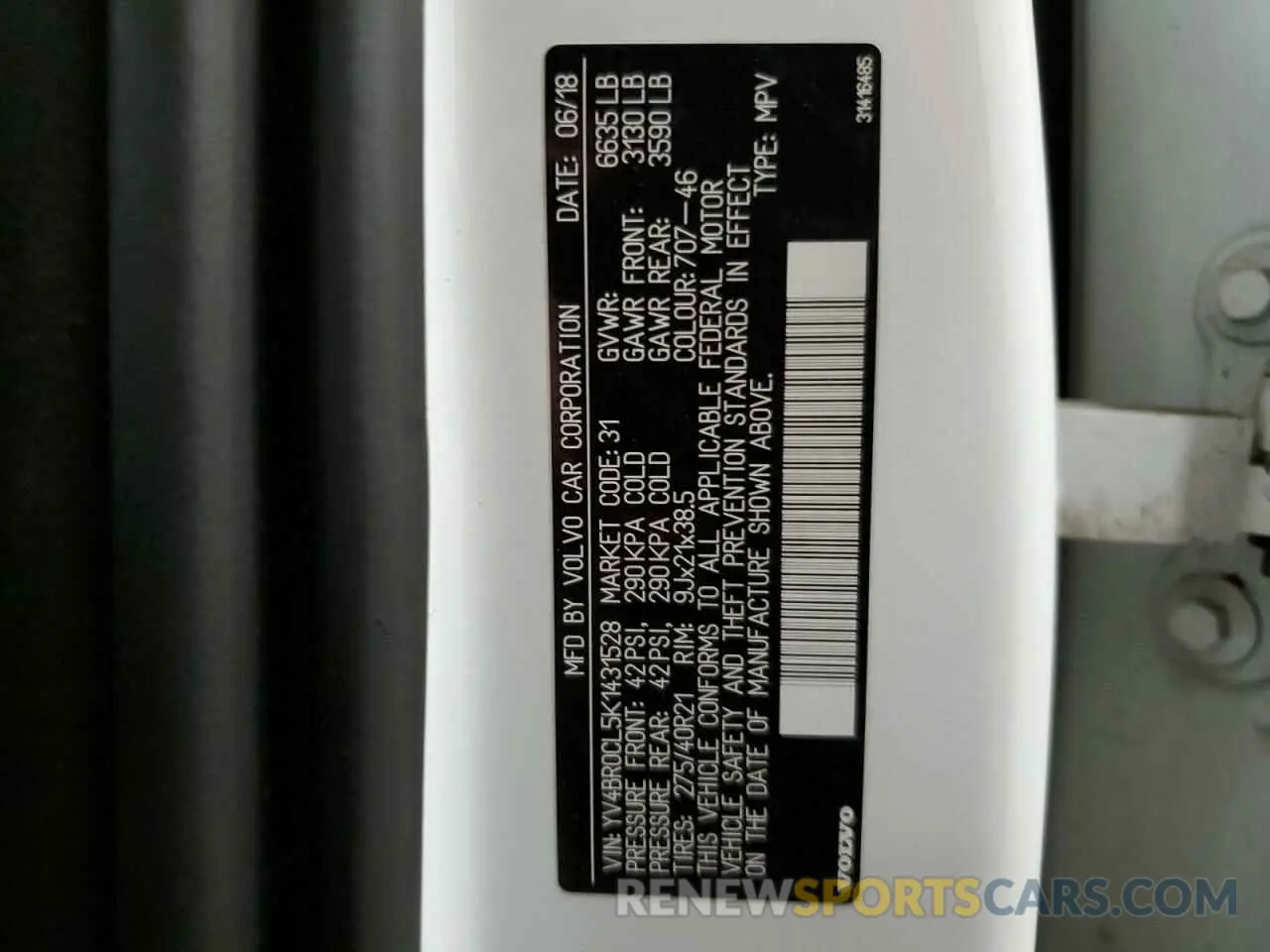 14 Photograph of a damaged car YV4BR0CL5K1431528 VOLVO XC90 2019