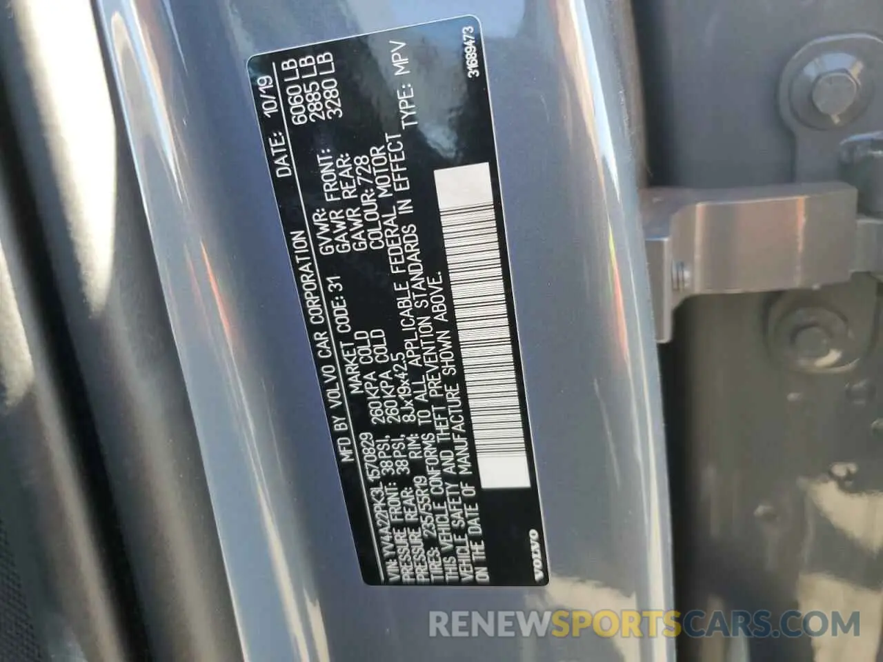 13 Photograph of a damaged car YV4A22PK3L1570829 VOLVO XC90 2020