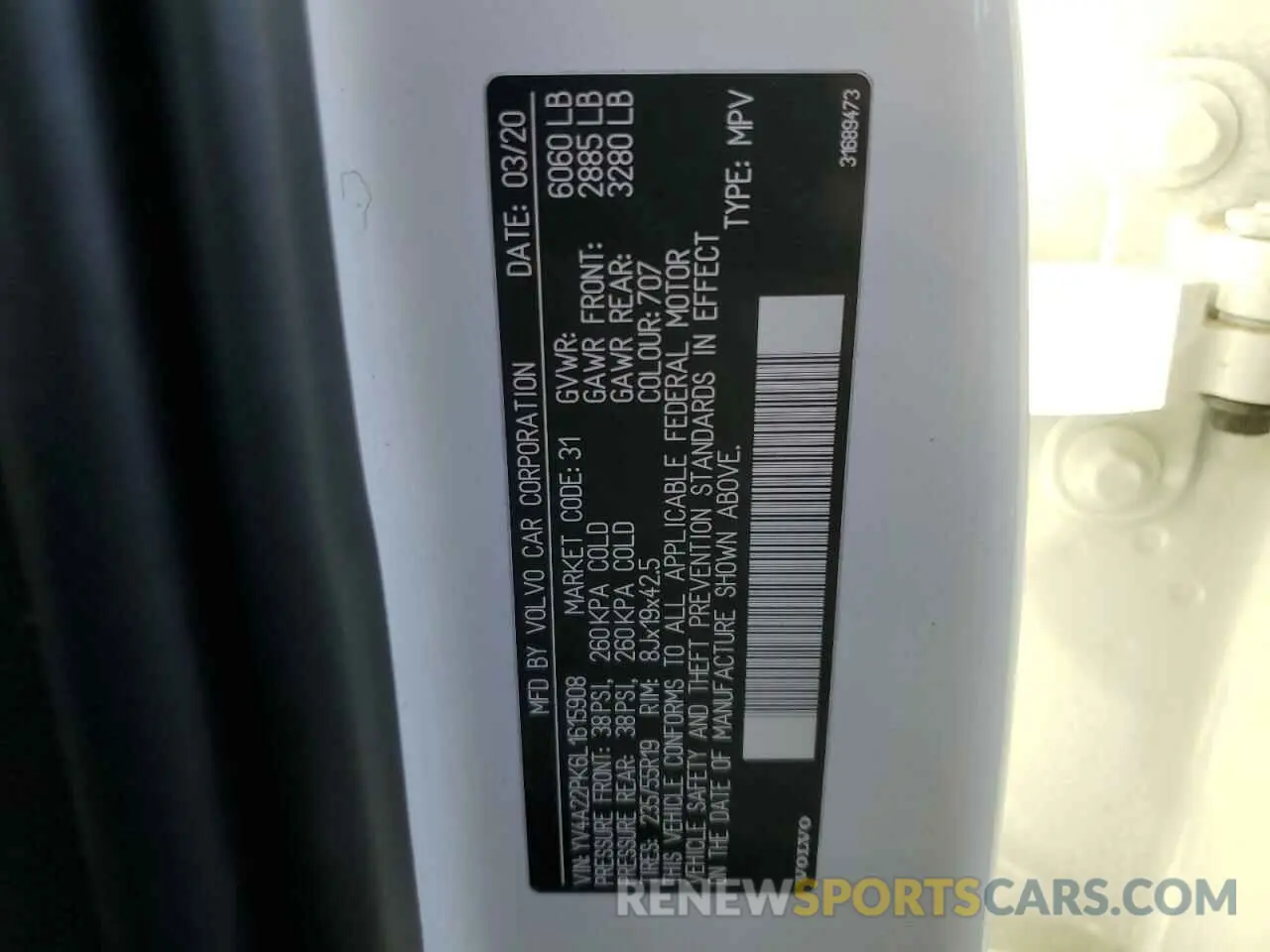 13 Photograph of a damaged car YV4A22PK6L1615908 VOLVO XC90 2020