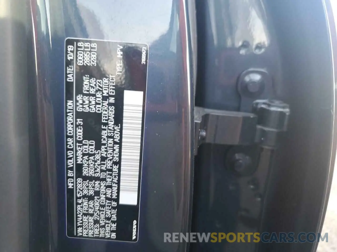 13 Photograph of a damaged car YV4A22PL4L1572839 VOLVO XC90 2020