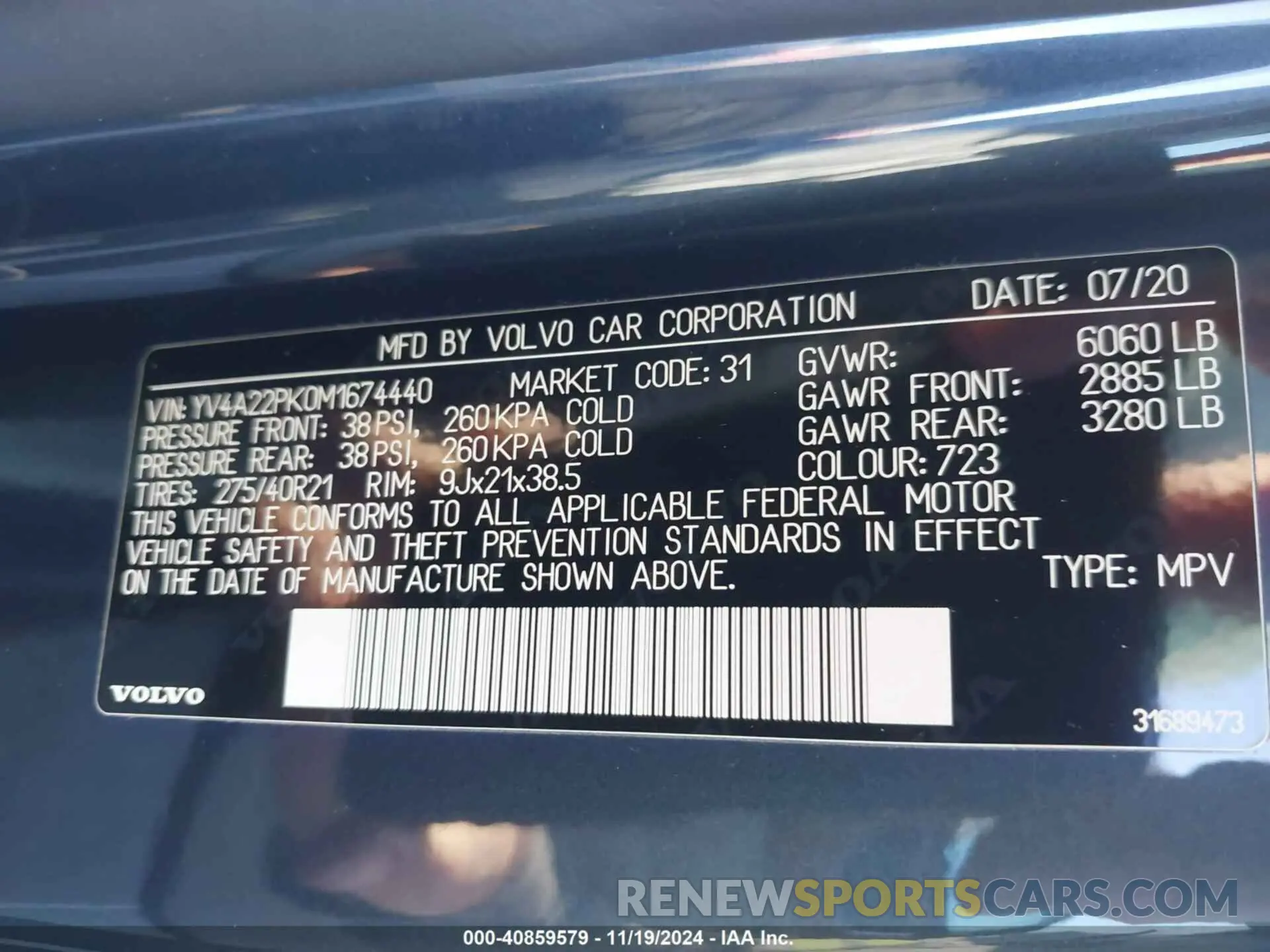 9 Photograph of a damaged car YV4A22PK0M1674440 VOLVO XC90 2021