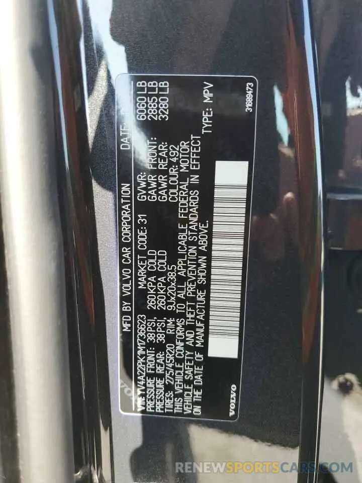 14 Photograph of a damaged car YV4A22PK1M1736623 VOLVO XC90 2021