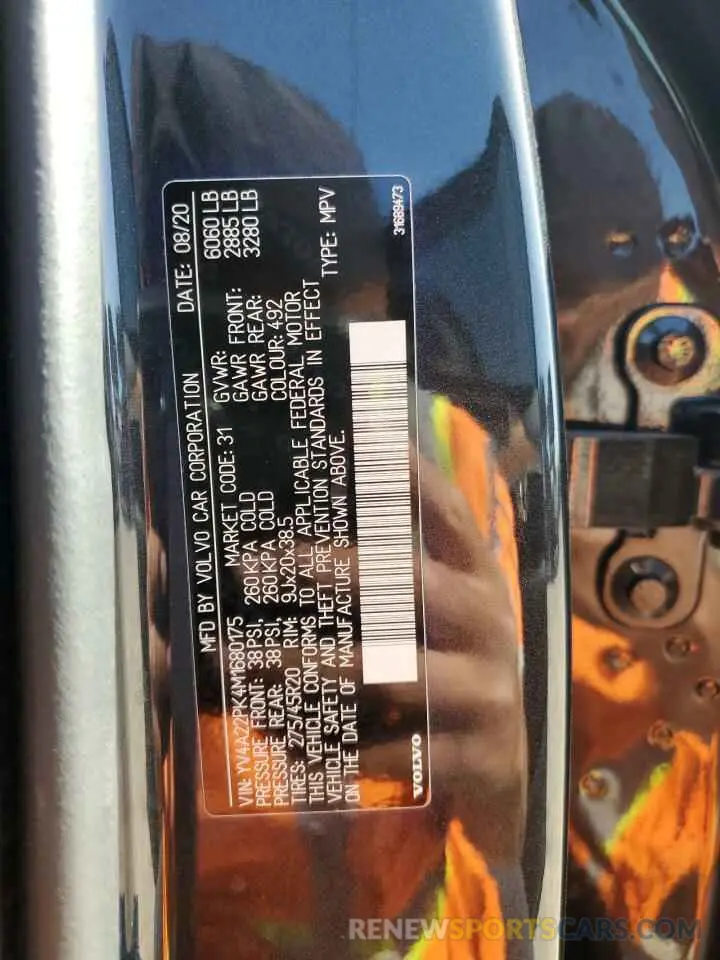 14 Photograph of a damaged car YV4A22PK4M1680175 VOLVO XC90 2021