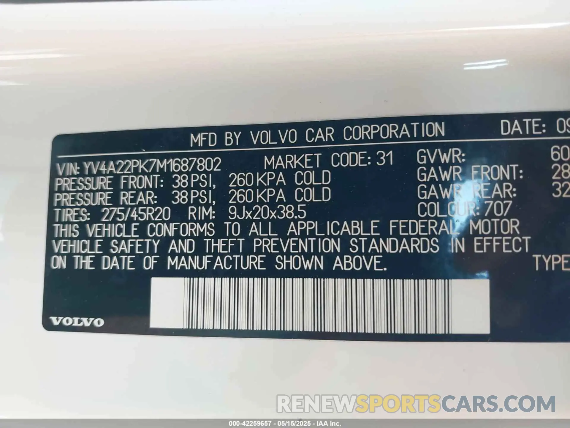 9 Photograph of a damaged car YV4A22PK7M1687802 VOLVO XC90 2021
