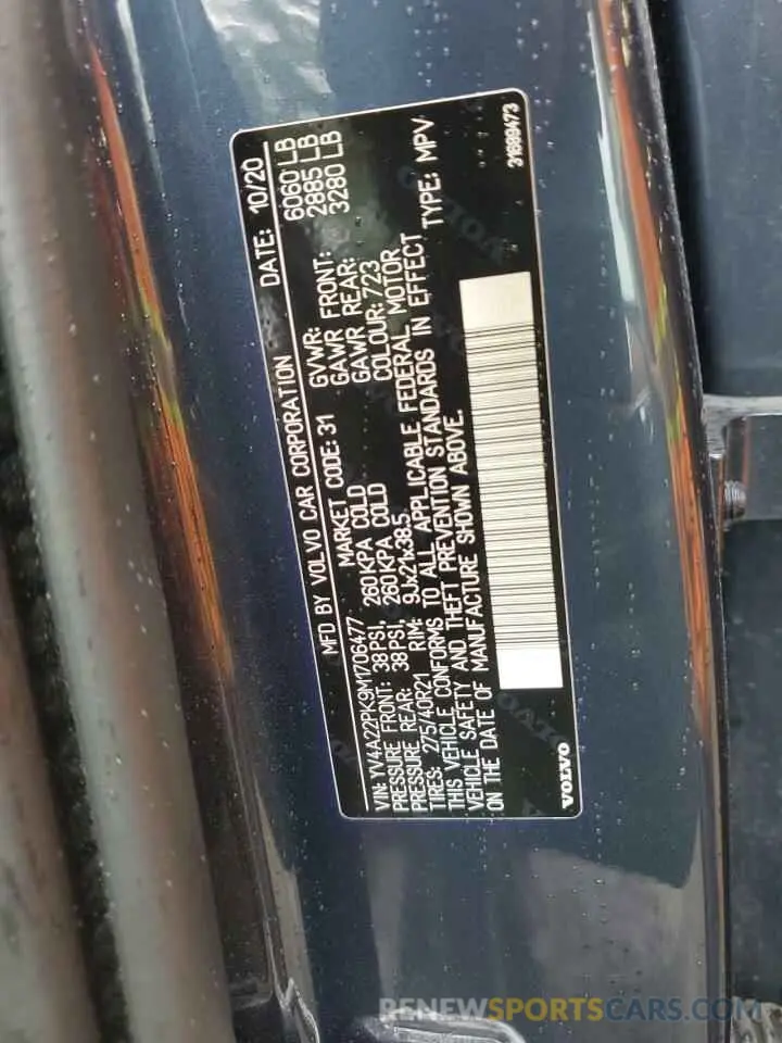 14 Photograph of a damaged car YV4A22PK9M1706477 VOLVO XC90 2021