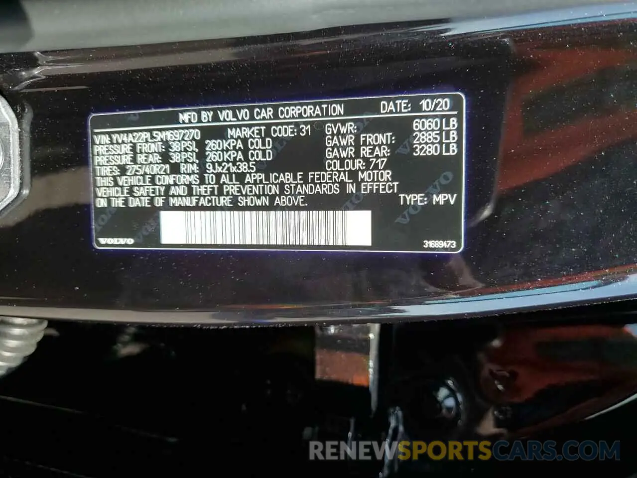 13 Photograph of a damaged car YV4A22PL5M1697270 VOLVO XC90 2021