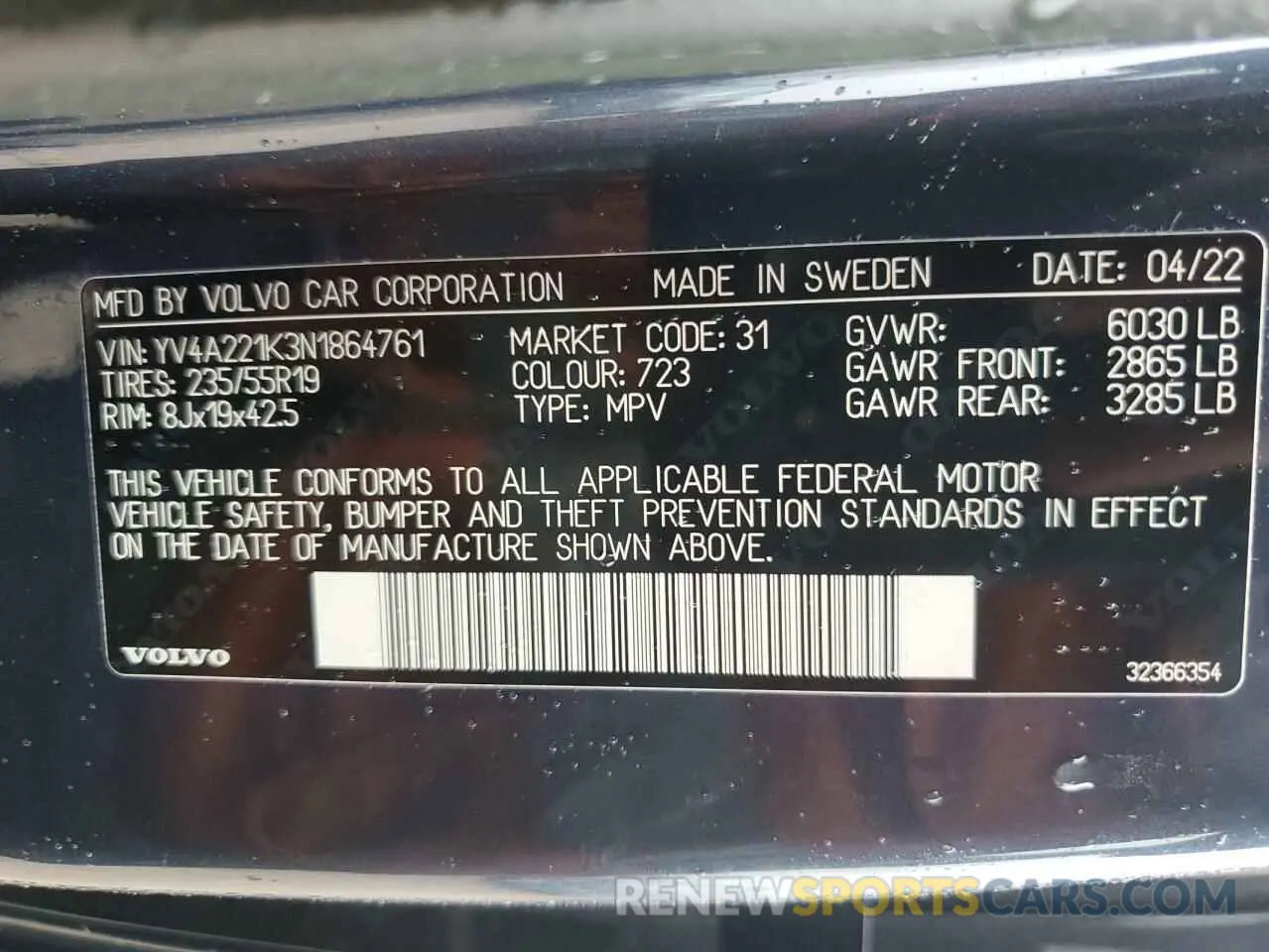 12 Photograph of a damaged car YV4A221K3N1864761 VOLVO XC90 2022