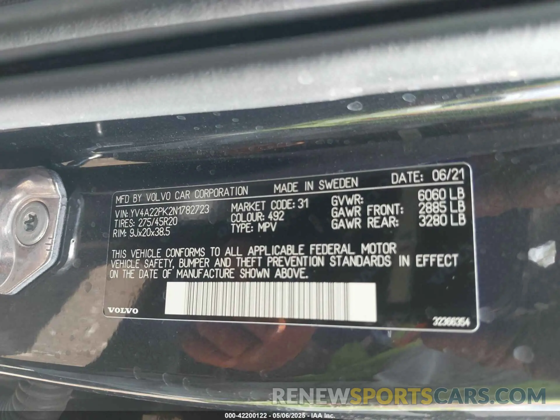 9 Photograph of a damaged car YV4A22PK2N1782723 VOLVO XC90 2022
