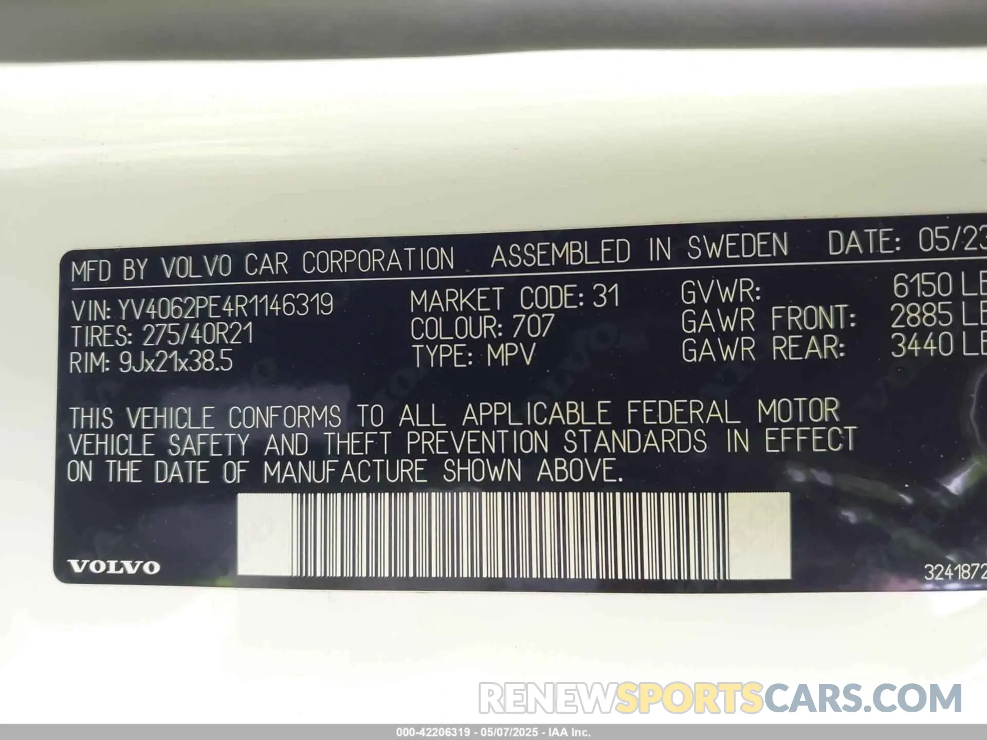 9 Photograph of a damaged car YV4062PE4R1146319 VOLVO XC90 2024