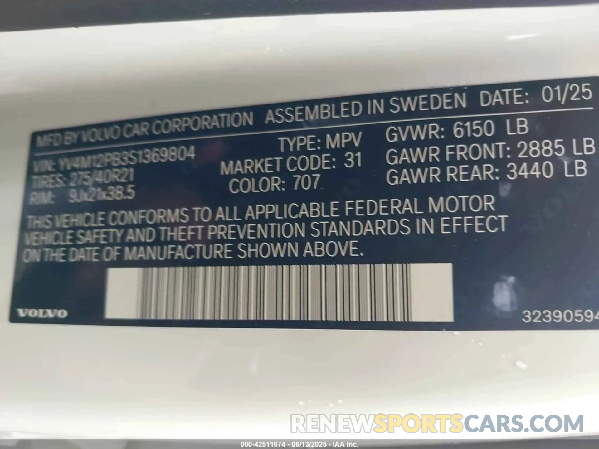 9 Photograph of a damaged car YV4M12PB3S1369804 VOLVO XC90 2025