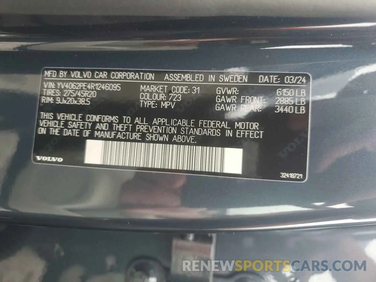 13 Photograph of a damaged car YV4062PE4R1246095 VOLVO XC90 PLUS 2024