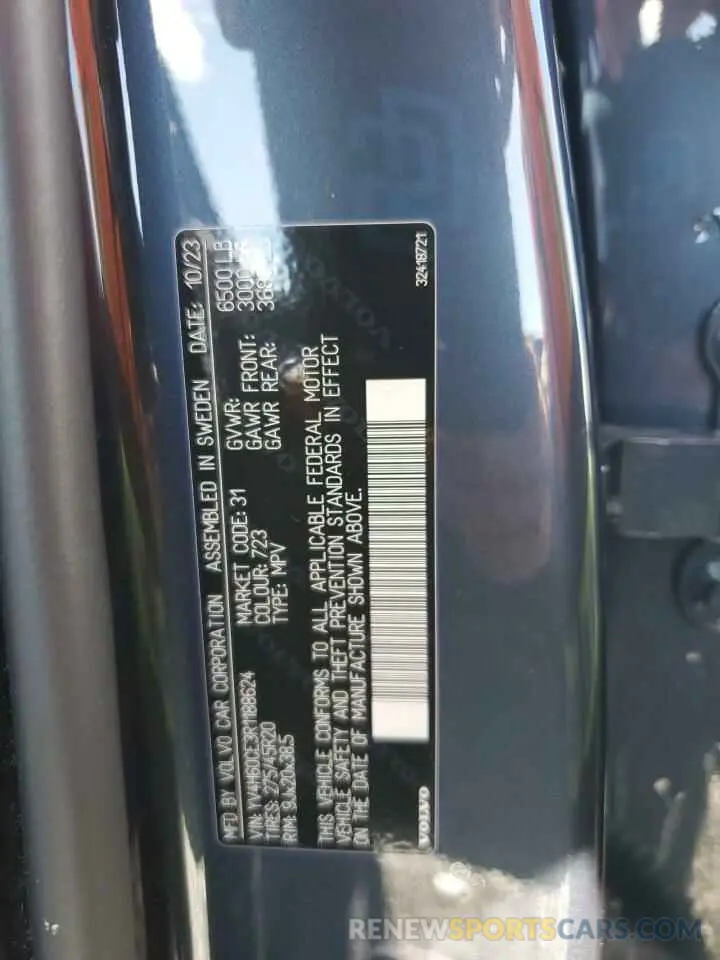 14 Photograph of a damaged car YV4H60CE3R1188624 VOLVO XC90 PLUS 2024