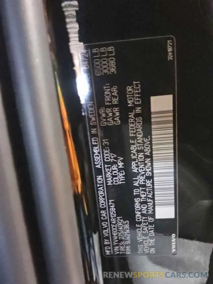 14 Photograph of a damaged car YV4H60CE4R1258471 VOLVO XC90 PLUS 2024