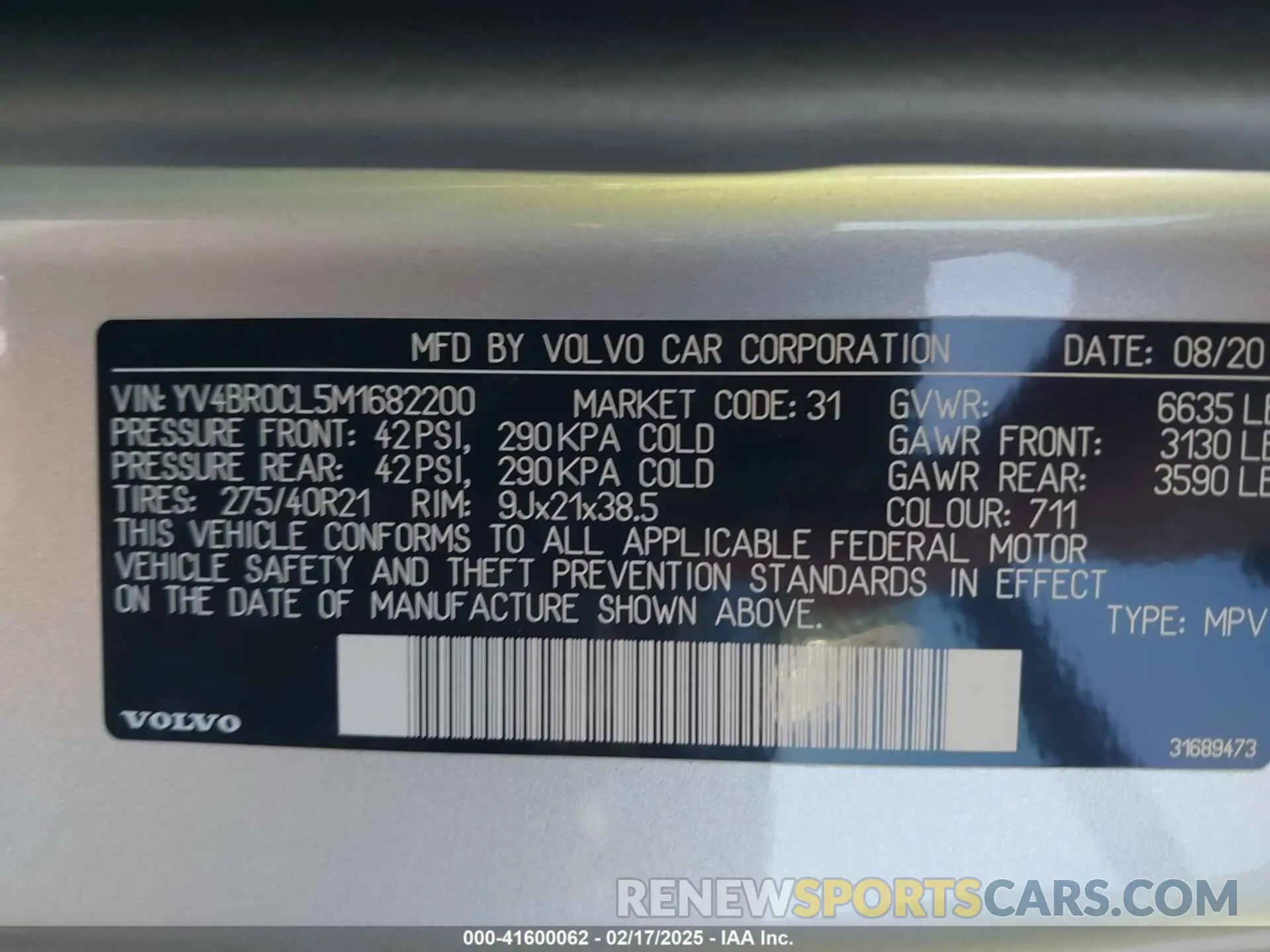 9 Photograph of a damaged car YV4BR0CL5M1682200 VOLVO XC90 RECHARGE PLUG-IN HYBRID 2021