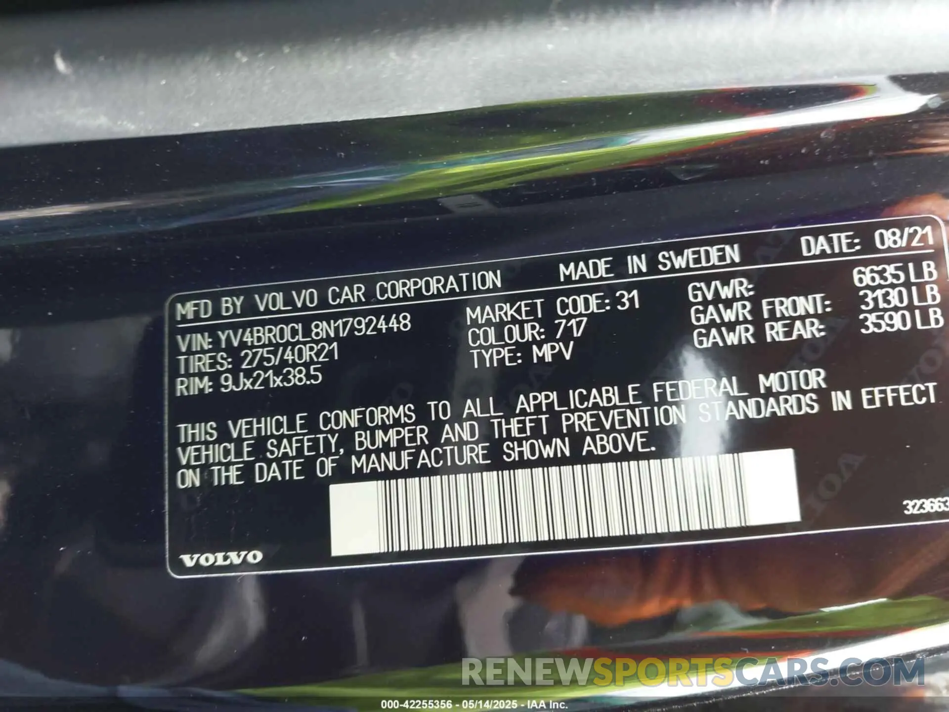 9 Photograph of a damaged car YV4BR0CL8N1792448 VOLVO XC90 RECHARGE PLUG-IN HYBRID 2022