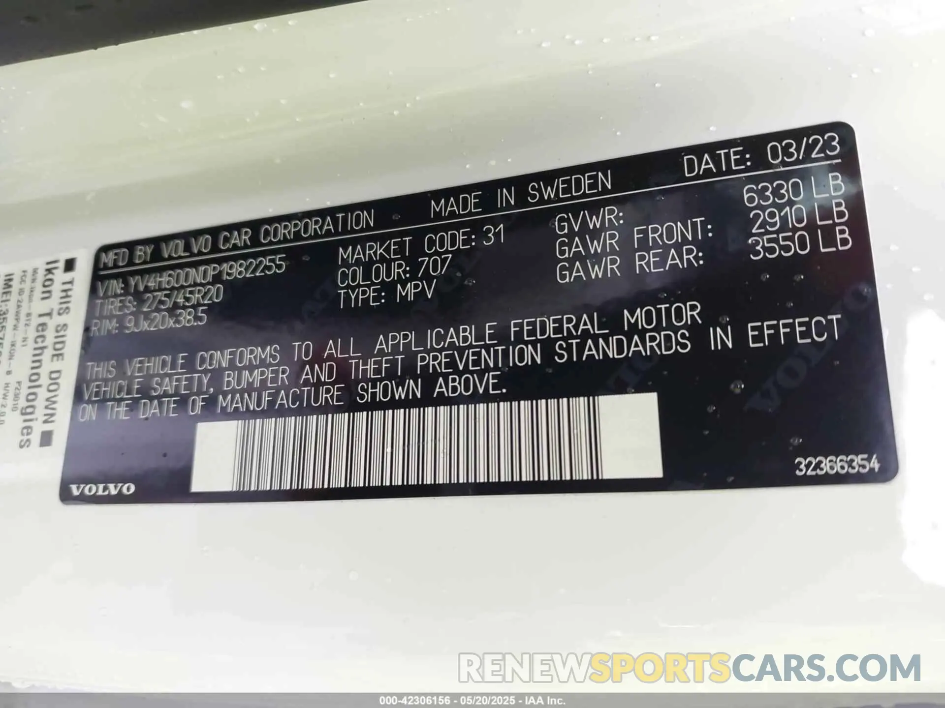 9 Photograph of a damaged car YV4H600N0P1982255 VOLVO XC90 RECHARGE PLUG-IN HYBRID 2023