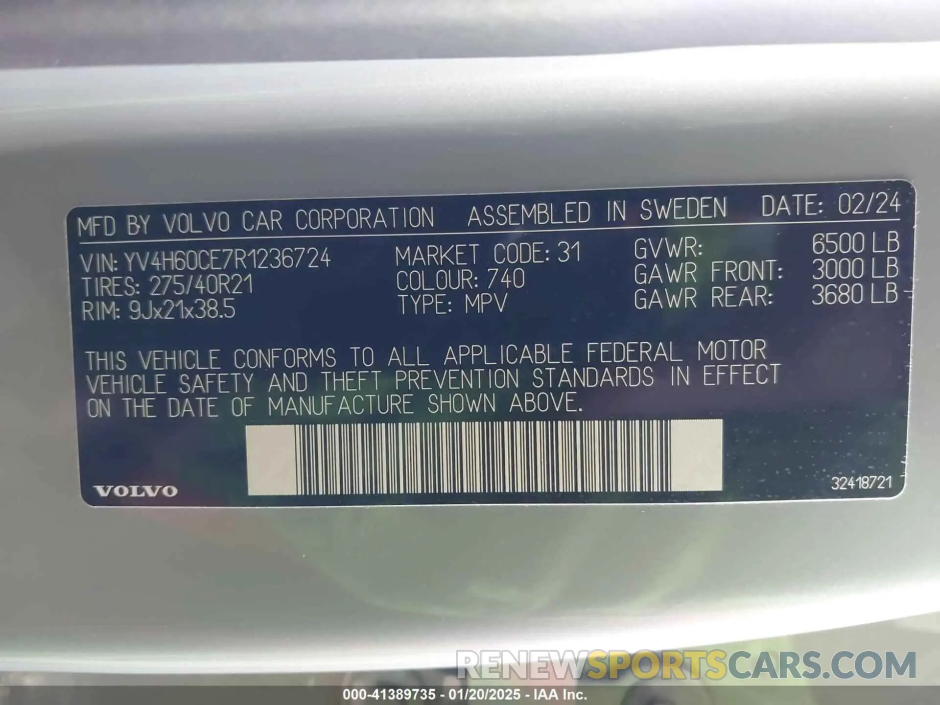 9 Photograph of a damaged car YV4H60CE7R1236724 VOLVO XC90 RECHARGE PLUG-IN HYBRID 2024