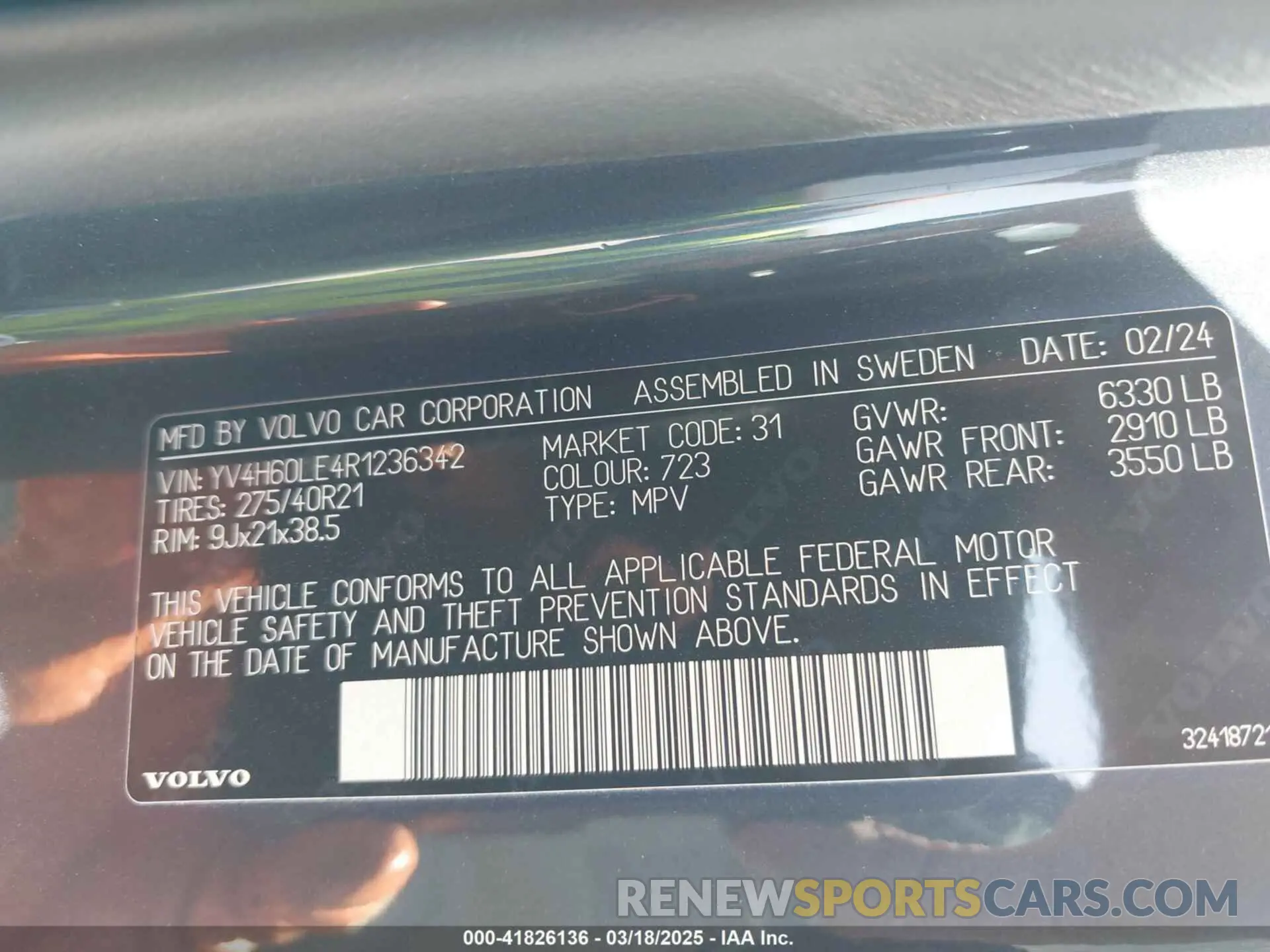 9 Photograph of a damaged car YV4H60LE4R1236342 VOLVO XC90 RECHARGE PLUG-IN HYBRID 2024