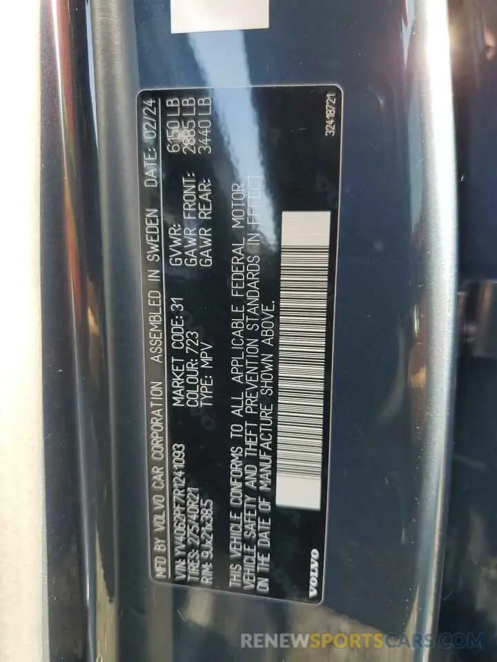 13 Photograph of a damaged car YV4062PF7R1241093 VOLVO XC90 ULTIM 2024